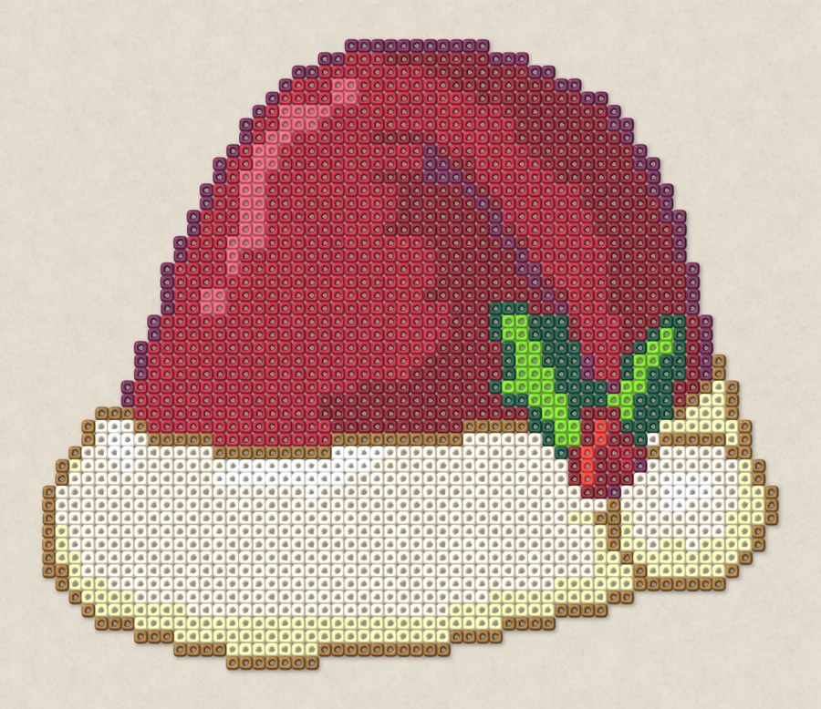 Classic Santa Hat Fuse beads (Perler + Hama) simulation