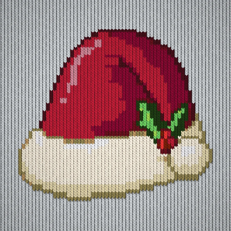 Classic Santa Hat Duplicate stitch simulation