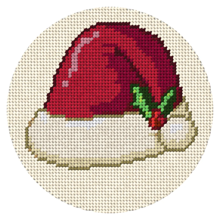 Classic Santa Hat Needlepoint simulation