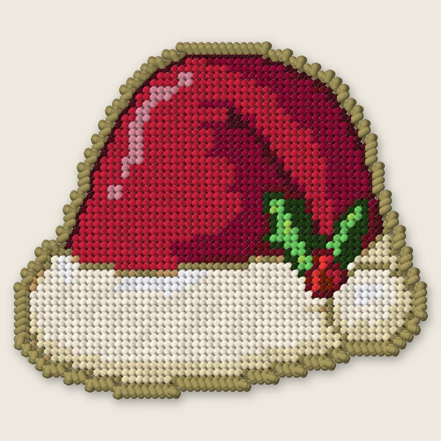 Classic Santa Hat Plastic canvas simulation