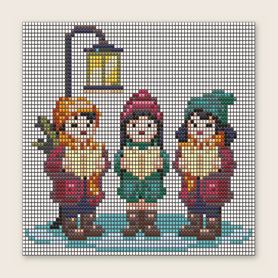 Christmas Carolers Bead loom simulation