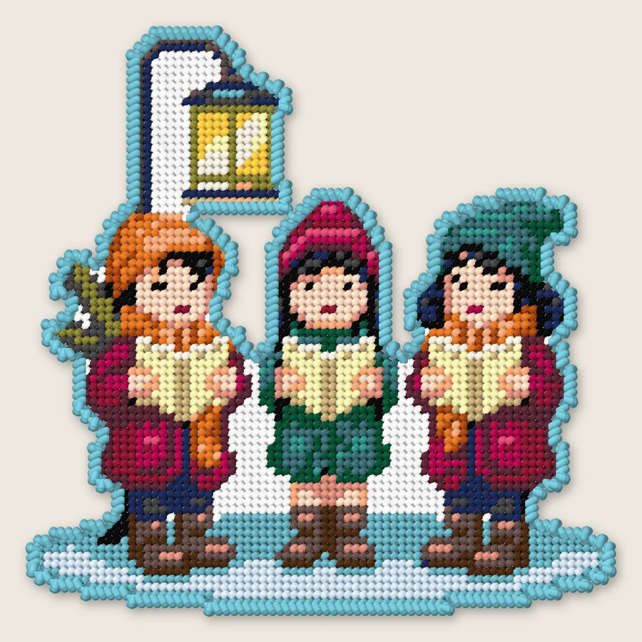 Christmas Carolers Plastic canvas simulation