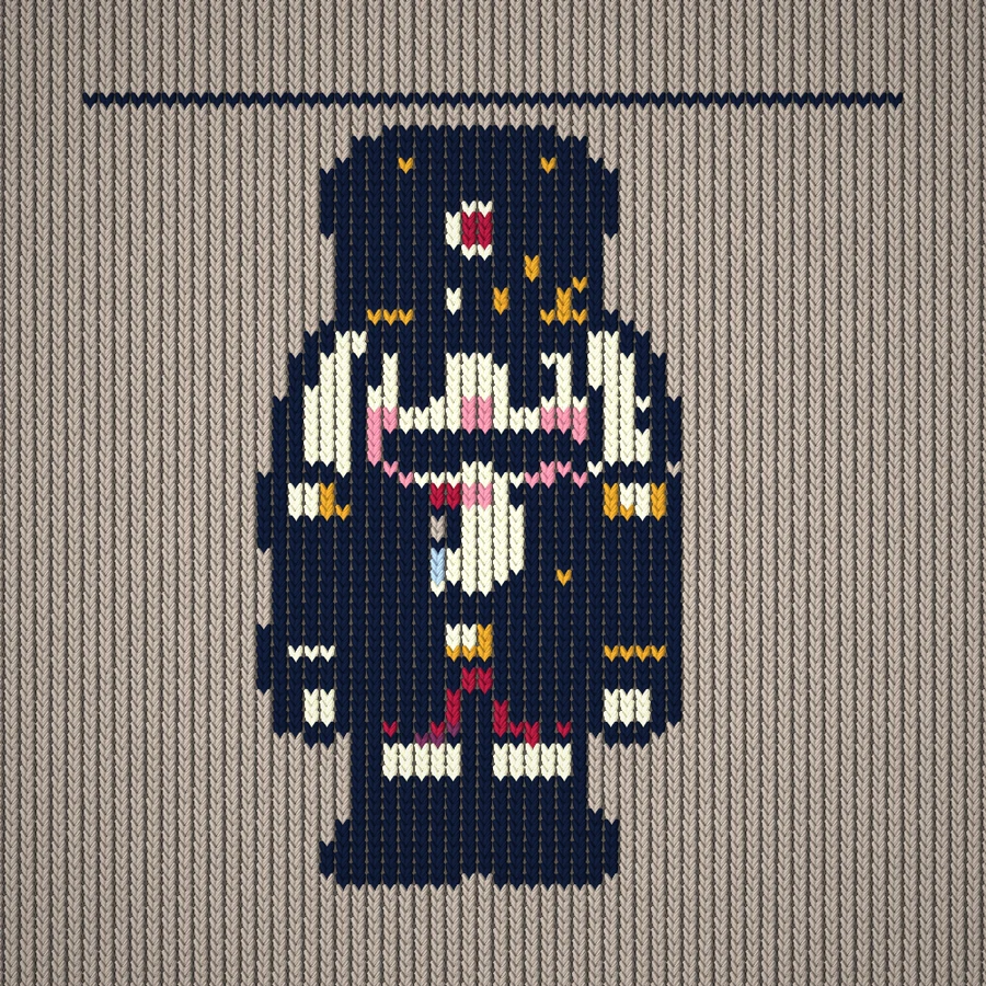 Nutcracker (52) Knitting chart (intarsia) simulation